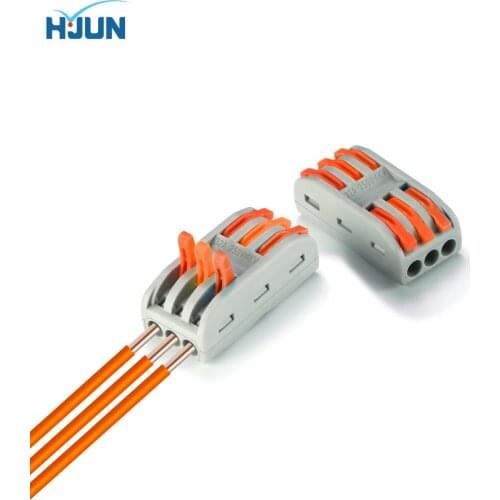 HJUN PCT-313 Mini Fast Wire Connector Push-in Wiring Connector Compact Terminals Block for Universal Wires Cable Connector Kits