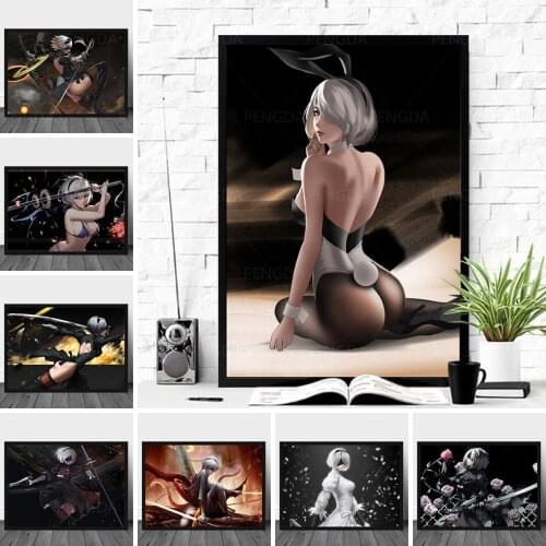 Canvas Pictures Home Decoration Sexy Girl Anime Game Black Night Modern Paintings Wall Art Prints Posters Modular Living Room