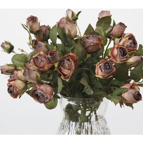 American Europe type restoring ancient ways simulation silk flowers imitation dried flower rose ，The roses s / 5 middle art