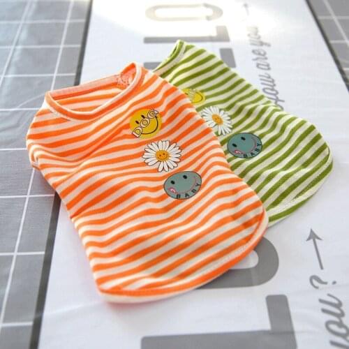 A Puppy Classic Stripe Dog Vest Pet Clothes For Small Dogs Summer Chihuahua T-shirt Cute Cat Shirt Yorkshire Terrier Clothing