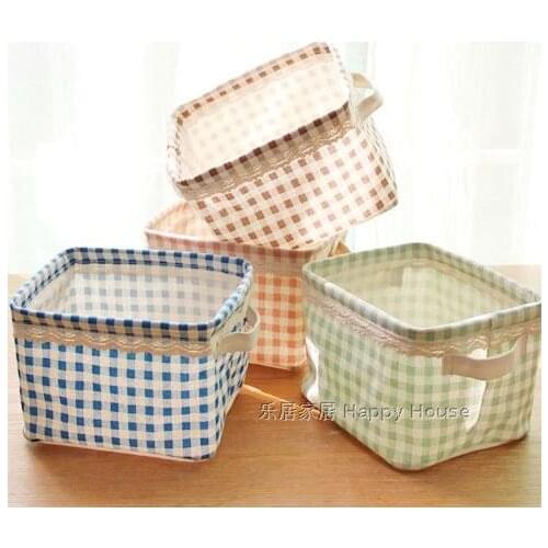 ZAKKA cotton fabric instoragebarrels debris storage basket lattice lace desktop storage basket storage box