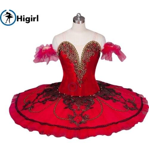 Red professional ballet tutu adult pancake tutu for girls nutcracker tutu for kids red girl ballet clothes BT9025