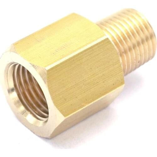 1/8 BSPT Male x 1/8" NPT Female Brass Pipe Fitting Connector Adapter For Pressure Gauge Air Gas Fuel Water Pressure 229 PSI