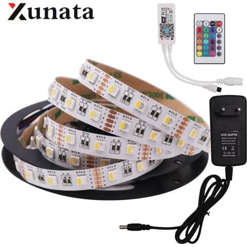 DC12V 5M 5050 RGB WIFI LED Strip Light Waterproof 60Led/m 4 In 1 Led RGBW RGBWW Led Strip Remote Controller Power Supply Kit