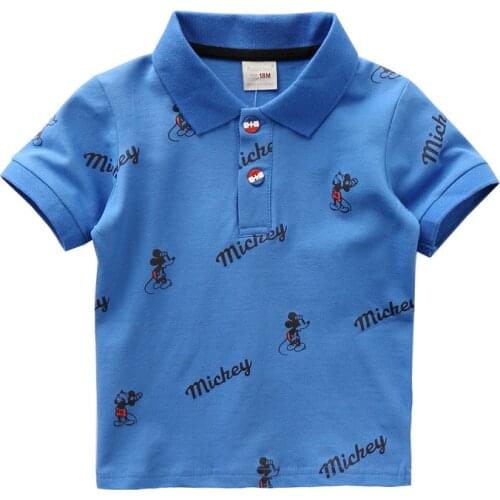 Summer Baby Boys Clothes Mickey Mouse Short Sleeve Polo Shirts Fashion Toddler Children Tee Tops Korean Casual Sport Outfits