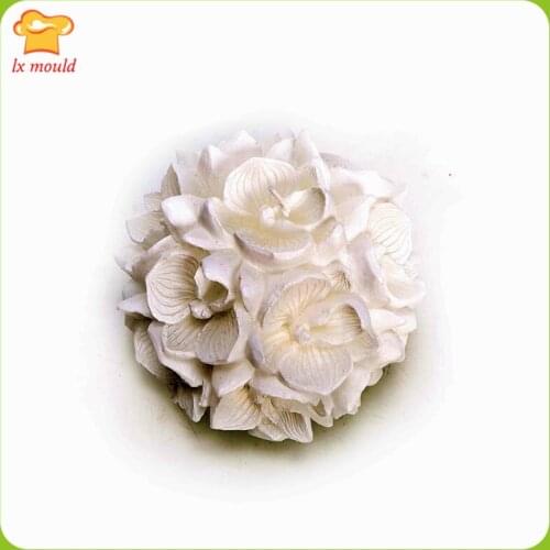 LXYY New Flower Round Candle Moulds 3D Embossed Flower Ball Silicone Molds