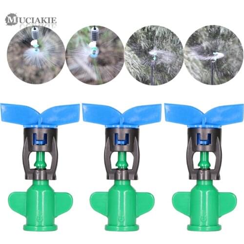 MUCIAKIE 50PCS ID-7.5MM Garden Rotating Sprinklers Head Leaf Shaped Irrigation Nozzle Watering Greenhouse Plants Spray Micro Jet