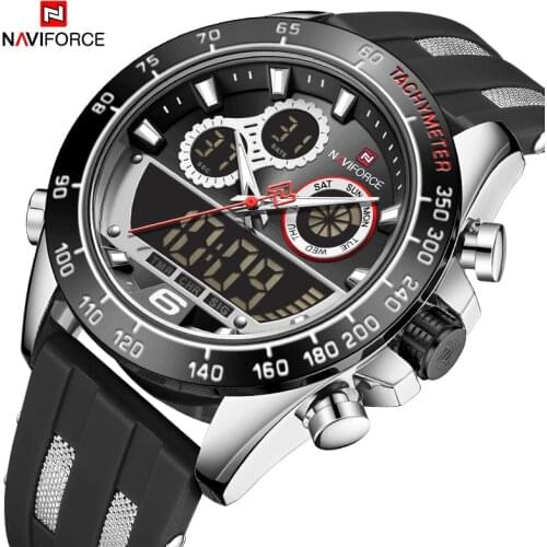 2021NAVIFORCE Top Luxury Brand Big Dial Watch For Men Waterproof Military Quartz Black WristWatch Male Sports Chronograph Clock