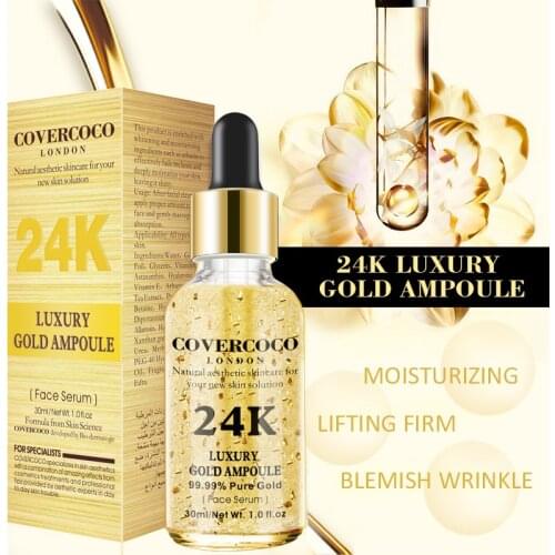 30 ml Covercoco Essential Oil Set Lightening 24K Gold Serum Whitening Skin Nutrition Face Organic Long Lasting