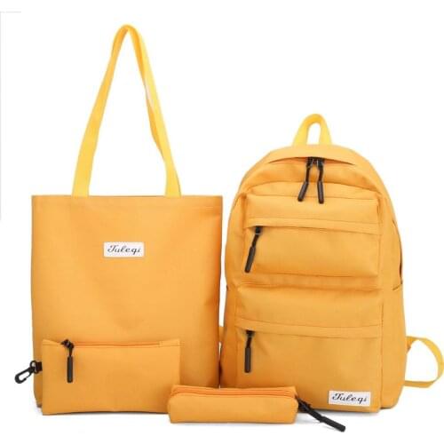 4 Pcs Set Teen girls School Bags for Teenage Girls Student School Backpack Bagpack Black Schoolbag Women 2019 Summer New Black