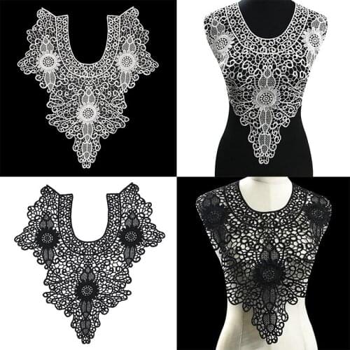 New 3D Hollow Venise Lace Fabric Dress Applique Motif Blouse Sewing Trims DIY Lace Collar Sewing Craft Neckline Decor