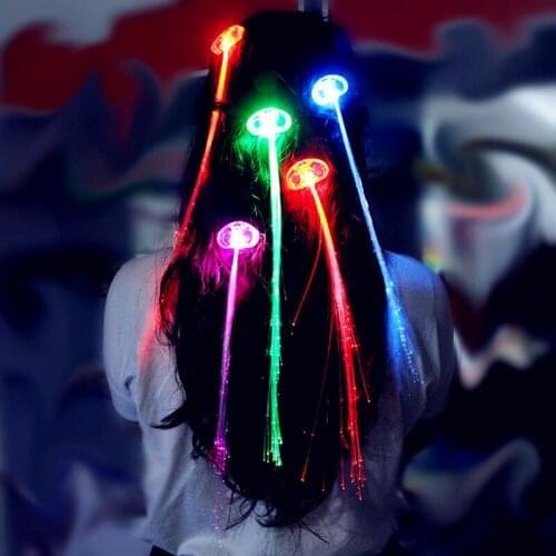 1PCS Colorful LED Wigs Glowing Flash LED Hair Braid Clip Hairpin Decoration Ligth Up Show New Year Birthday Party supplies 8Z