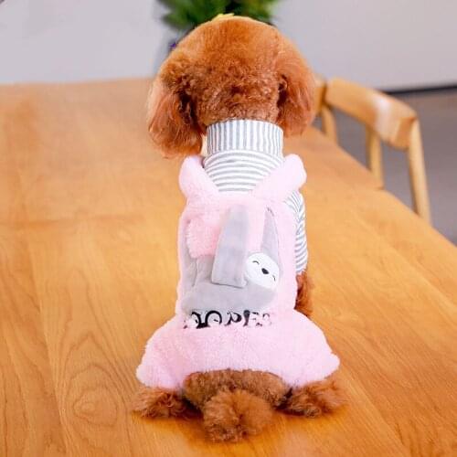 Pet Dog Clothes Jumpsuit Pink For Little Dogs Winter Clothing High Quality Puppies Overalls Warm Pants