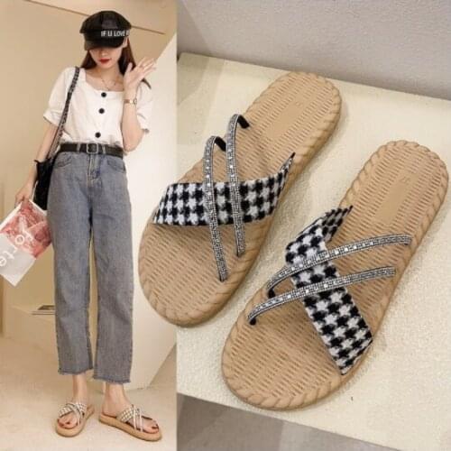 Large size soft bottom linen women slippers summer new womens sandal casual running platform womens shoes fashion bottom slides