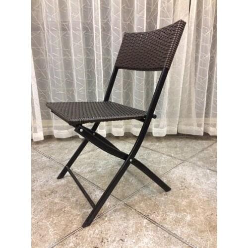 Folding wrought iron rattan chair Leisure garden chairs