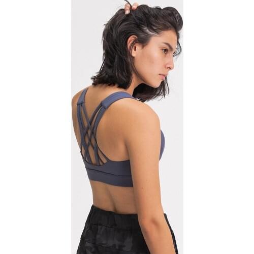 HIGH IMPACT Stretchy Fitness Running Sports Bras Top Women Naked-feel Fabric Padded Workout Gym Brassiere Yoga Bras
