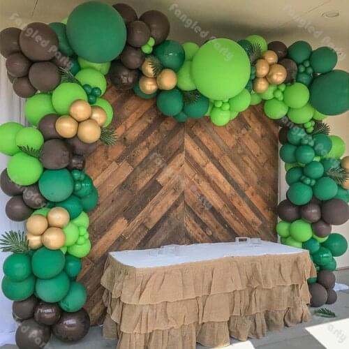 168pcs Deep Light Green Balloons Arch Kit Wedding Birthday Party Decor Black Chrome Gold Ballon Garland Baby Shower Decorations