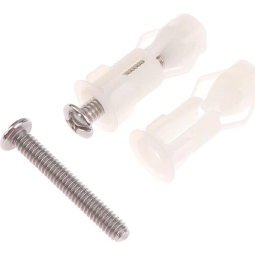 2PCS Toilet Seat Hinges Screws Universal Replacement Toilet Seat Hinge Set 48mm*18mm