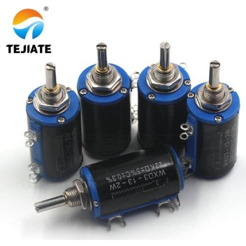 1pcs WXD3-13-2W 100 200 220 470 680 1K 2.2K 3.3K 4.7K 5.6K 6.8K 10K 22K 33K 47K 100K Ohm WXD3-13 2W Wirewound Potentiometer 5