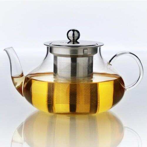 1000ml, 480ml Blooming Tea Loose Leaf Tea Glass Teapot with Removable Strainer Microwavable and Stovetop Safe Infuser