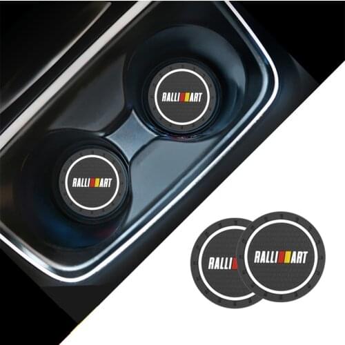 2pcs for Ralliart Car Non-slip Mat Water Coaster Pad Car Styling Accessories