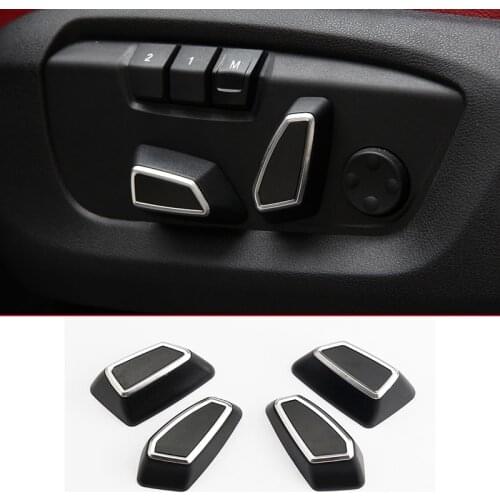 4pcs Car Seat Adjustment Switch Knob Button Control Covers Trim Fit For BMW 1 2 3 4 5 Series X3 X5 X6 Interior Accessories