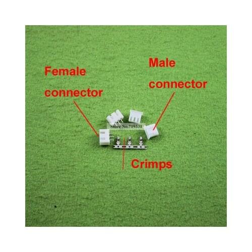 500pcs XH 2.54 2.5 4Pin Female connector , Male Plug, Crimps