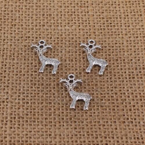 9pcs Deer Charms 23x20mm Antique Silver Color Pendant for DIY Jewelry Making Findings Handmade Craft 5962