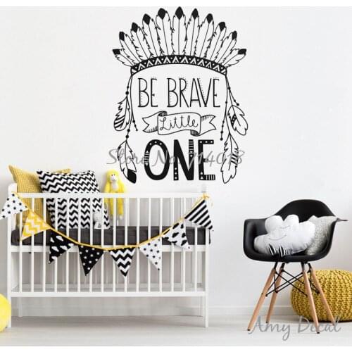 Be Brave Little One Wall Decal Indian Tribal Chiefs Wall Vinyl Stickers Living Room Home Decor Bedroom Nursery Decor Mural A867