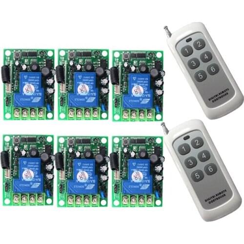 1000M Long Distance AC85V-250V 6CH Wireless Remote Control Switch Wireless Switch System With 6 Button Transmitter