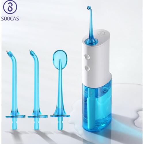 Soocas W3 Oral Irrigator Dental Portable Water Flosser Tips USB Rechargeable Water Jet Flosser IPX7 Irrigator for Cleaning Teeth