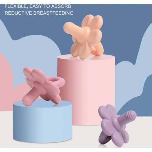 Flower Shape Baby Pacifier Creative Chew Resistant Teether Toys Infant Soft Silicone Nipple Baby Products Newborns Supplies