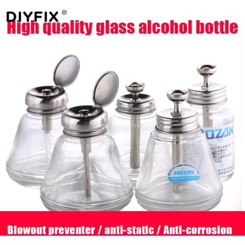DIYFIX 150ML Press-type Glass Alcohol Bottle Anti-static Plate Washing Water Bottle Mobile Phone Repair Copper Cleaning Tool