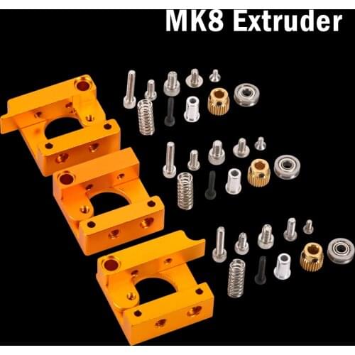 Aluminum Alloy Block MK8 Extruder For Makerbot 1.75mm Filament 3D Printers Parts Extrusion Right Left Short Hand Part DIY Kit