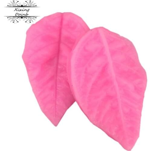 2PCS/set Leaf Cake Mold Silicone 3D Leaf Press Mold Fondant Cupcake Decoration Tools DIY Baking Mold