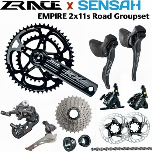 SENSAH EMPIRE + ZRACE Crank Hydraulic Disc Brake Cassette Chain 2x11 Speed, 22s Road Groupset, for Road bike Bicycle 5800, R7000