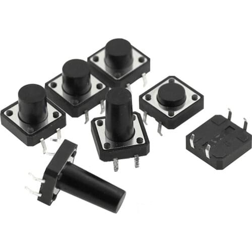 HOT NEW 12*12*5/6/7/8/9/10/11/12/13/14 mm Micro button light touch switch Into the 4PIN 100PCS