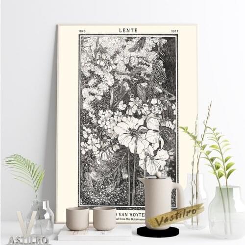 Theo Van Hoytema Black White Wall Art Prints Poster Lente Exhibition Museum Canvas Painting Vintage Flower Home Room Decor Gift