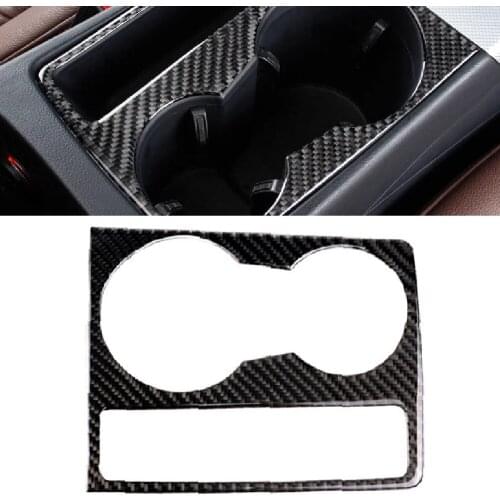 JEAZEA Carbon Fiber Style Water Cup Holder Panel Position Trim Cover Fit For Audi A4 A5 S4 RS5 S5 2008 -2011 Decoration Sticker