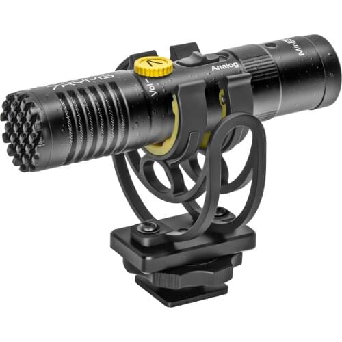 Mini Cardioid Condenser Microphone On-Camera Mic Digital & Analog Dual Modes Real-Time Monitoring for Camera Smartphone