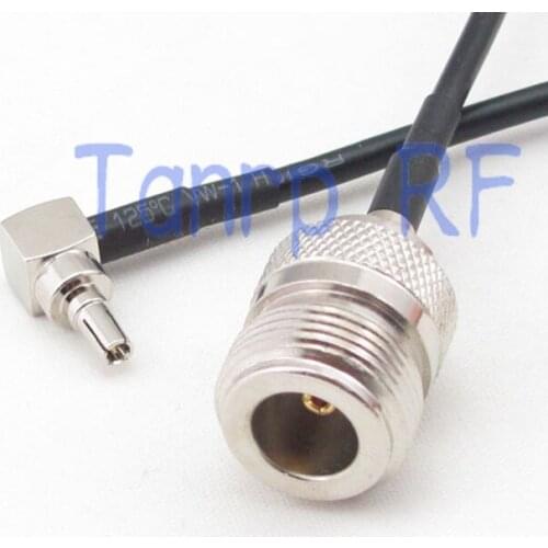 50CM Pigtail coaxial jumper cable RG174 extension cord 20in CRC9 male plug right angle to N female jack RF connector adapter
