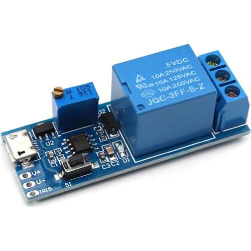 DC 5V-30V Adjustable Time Delay Relay Module Controller, Micro USB and Welding Terminal Delay Switch for Smart Home, Auto, GPS