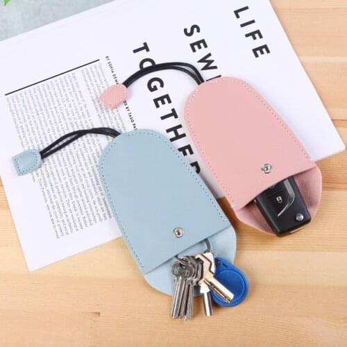 Leather Car key bag Cartoon household key bag Cute pull key case Car key case cover Key Organizer