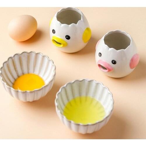 Cute Chicken Ceramic Egg White Separator Creative Egg Yolk Protein Separator Egg Filter Baking Tools Kitchen Accessories