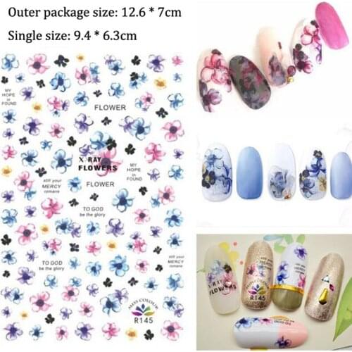 Mini Flower Nail Sticker Watercolor Translucent DIY Album Mobile Phone Decoration Scrapbook Office School Supplies Stationery