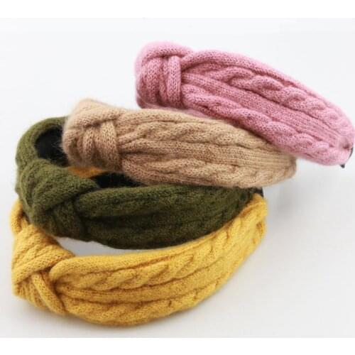 Fashion Wool Knot Headband Retro Knitting Twist Hair Bands For Women Lovely And Keep Warm Autumn And Winter Style Head Wrap