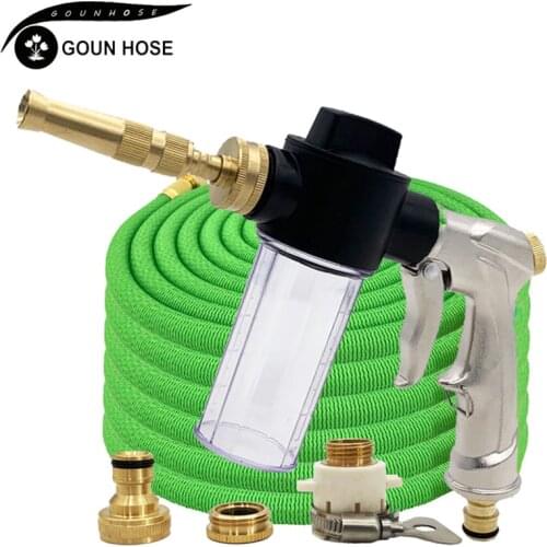New Telescopic Hose Water Gun Light And Wear-Resistant Magic Watering Hose High Pressure Water Gun Car Wash Foam Water Gun