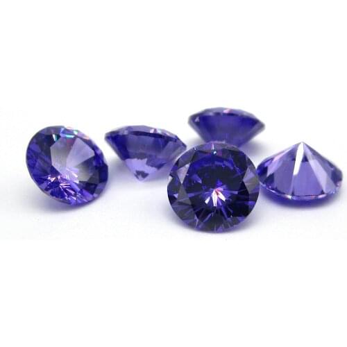 50pcs Wholesale Factory Directly AAAAA Cubic Zirconia Purple Round Brillant Star Cut 3.5mm to 16mm Loose CZ Stone