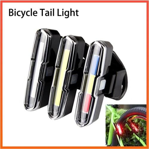 USB Rechargeable Front Rear Bicycle Light Lithium Battery LED Bike Taillight Cycling Helmet Light Lamp Mount Bicycle Accessories