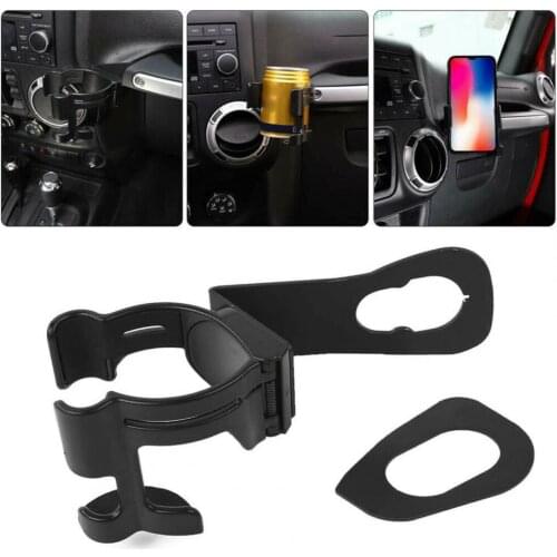 Cup Holder Stable Performance Multi-functional Black 2 in 1 Drink Cup Phone Rack for Jeep Wrangler JK 2012-2018